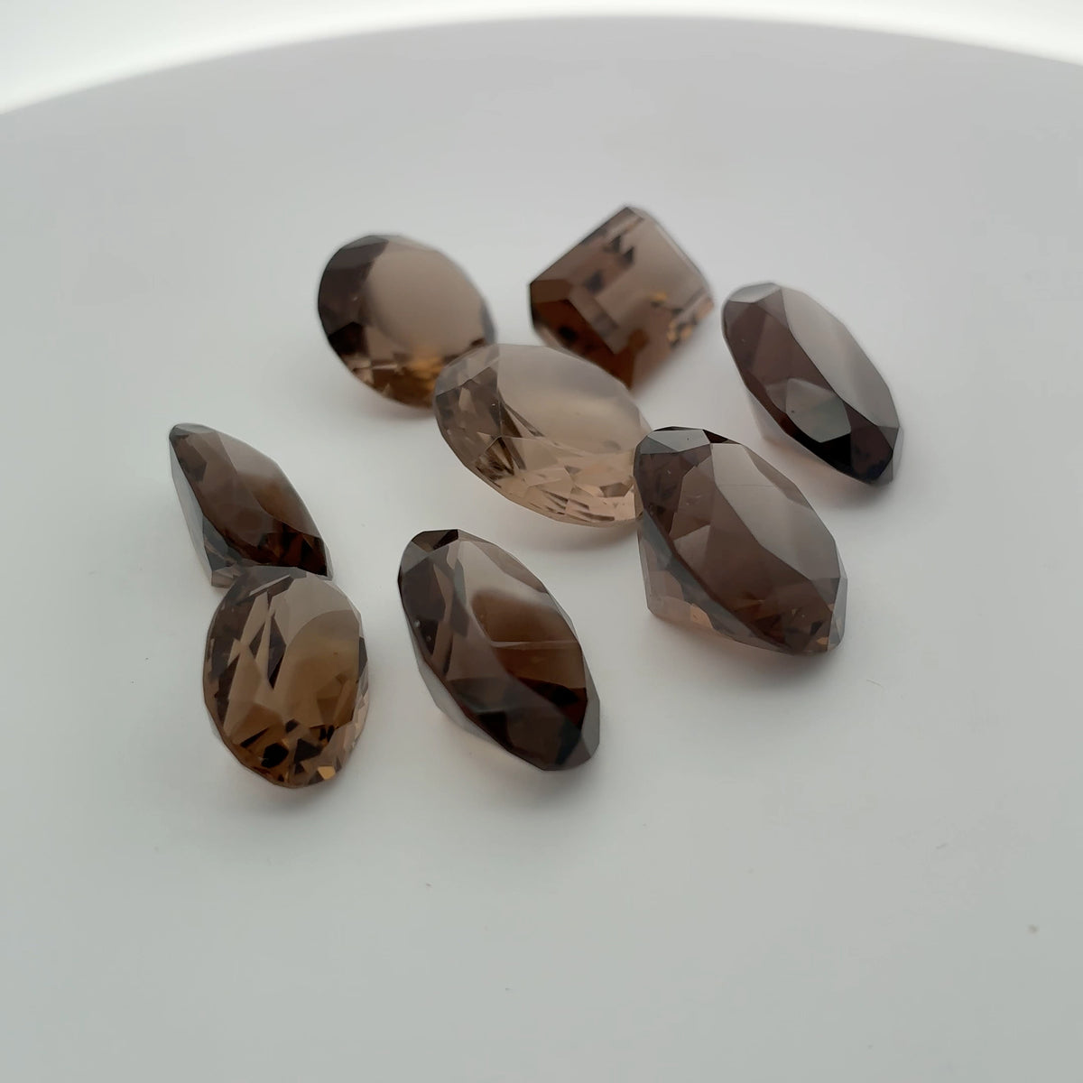 110 carat Lot of Smoky Quartz, Discount Damaged Brown Quartz, 8 pieces, Faceted, Recycled, Chipped and Worn, for Facet Rough