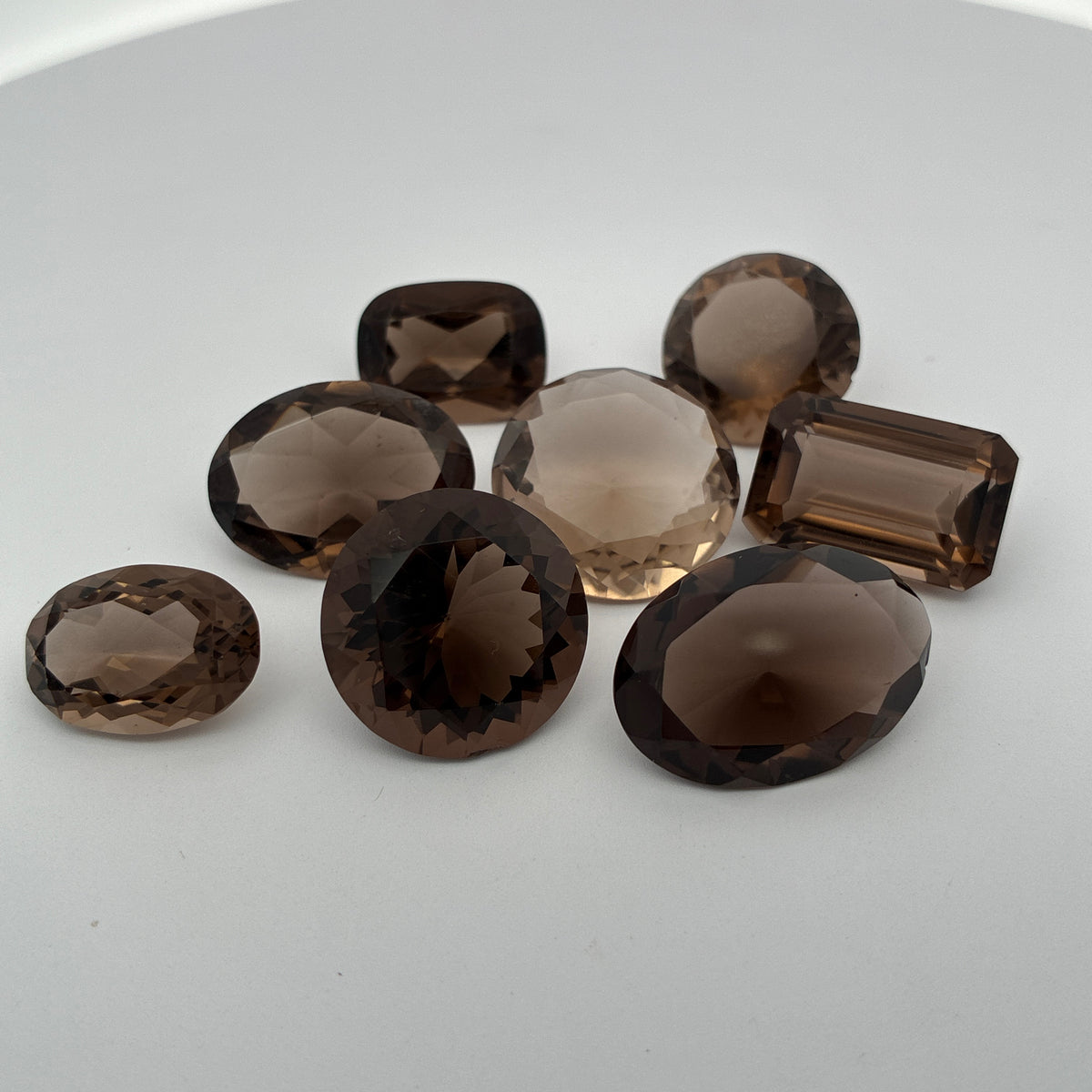 110 carat Lot of Smoky Quartz, Discount Damaged Brown Quartz, 8 pieces, Faceted, Recycled, Chipped and Worn, for Facet Rough