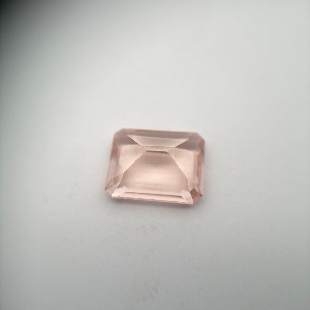 10x8mm Emerald Cut Morganite, 2.89 carat Loose Peach Gemstone