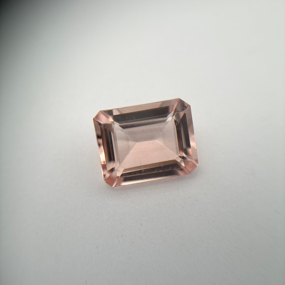10x8mm Emerald Cut Morganite, 2.89 carat Loose Peach Gemstone