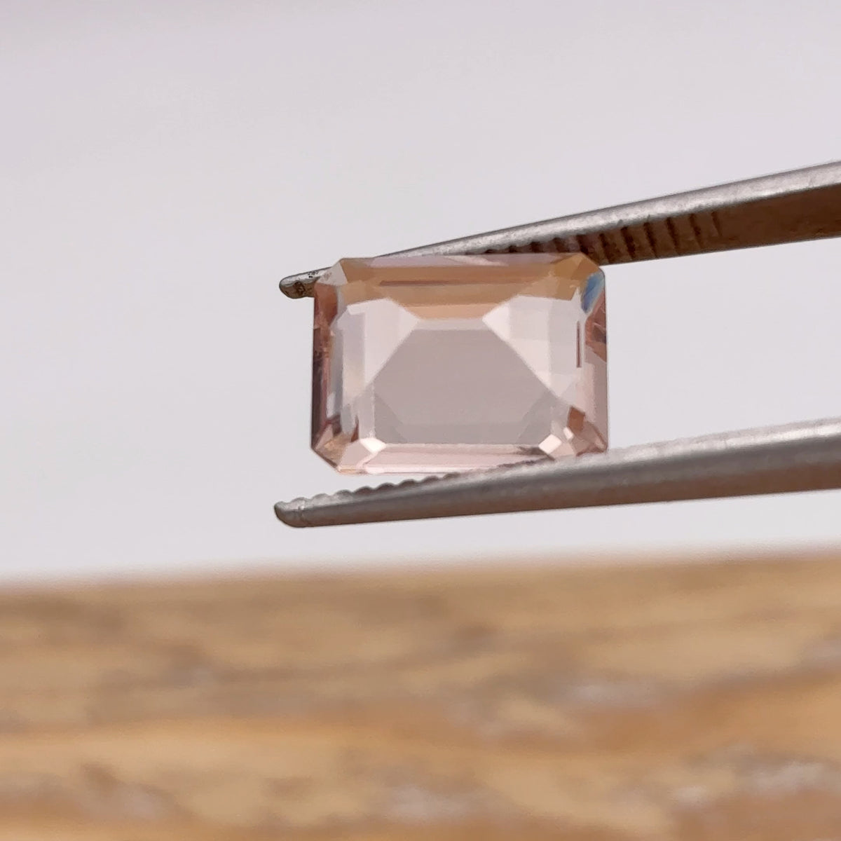 10x8mm Emerald Cut Morganite, 2.89 carat Loose Peach Gemstone