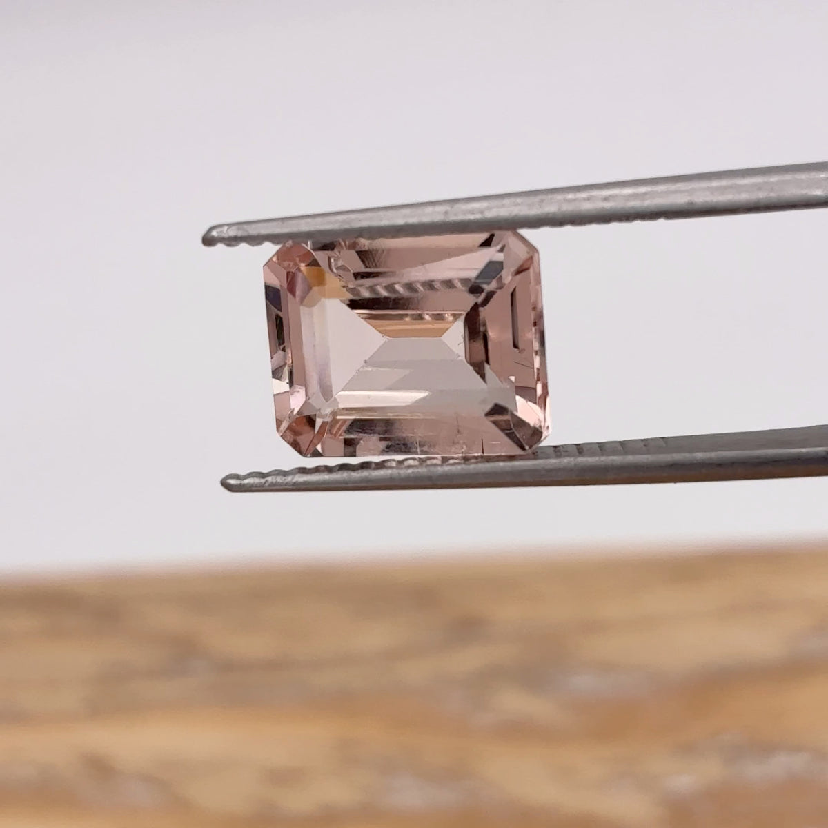 10x8mm Emerald Cut Morganite, 2.89 carat Loose Peach Gemstone