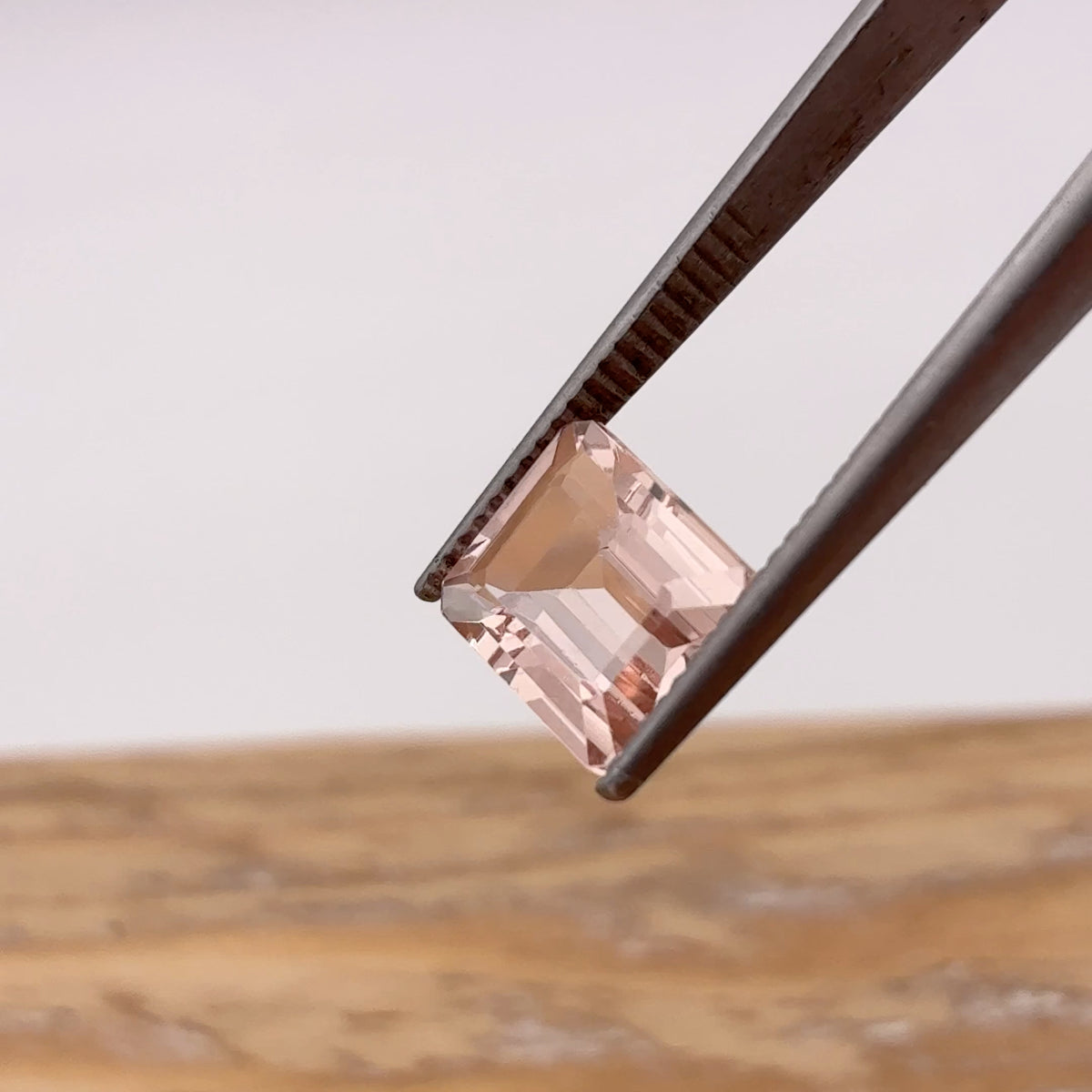 10x8mm Emerald Cut Morganite, 2.89 carat Loose Peach Gemstone