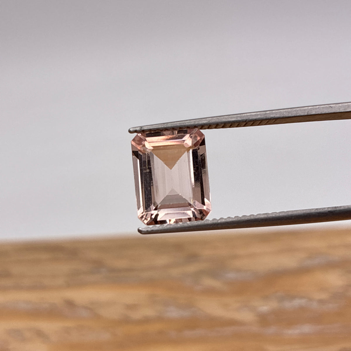 10x8mm Emerald Cut Morganite, 2.89 carat Loose Peach Gemstone