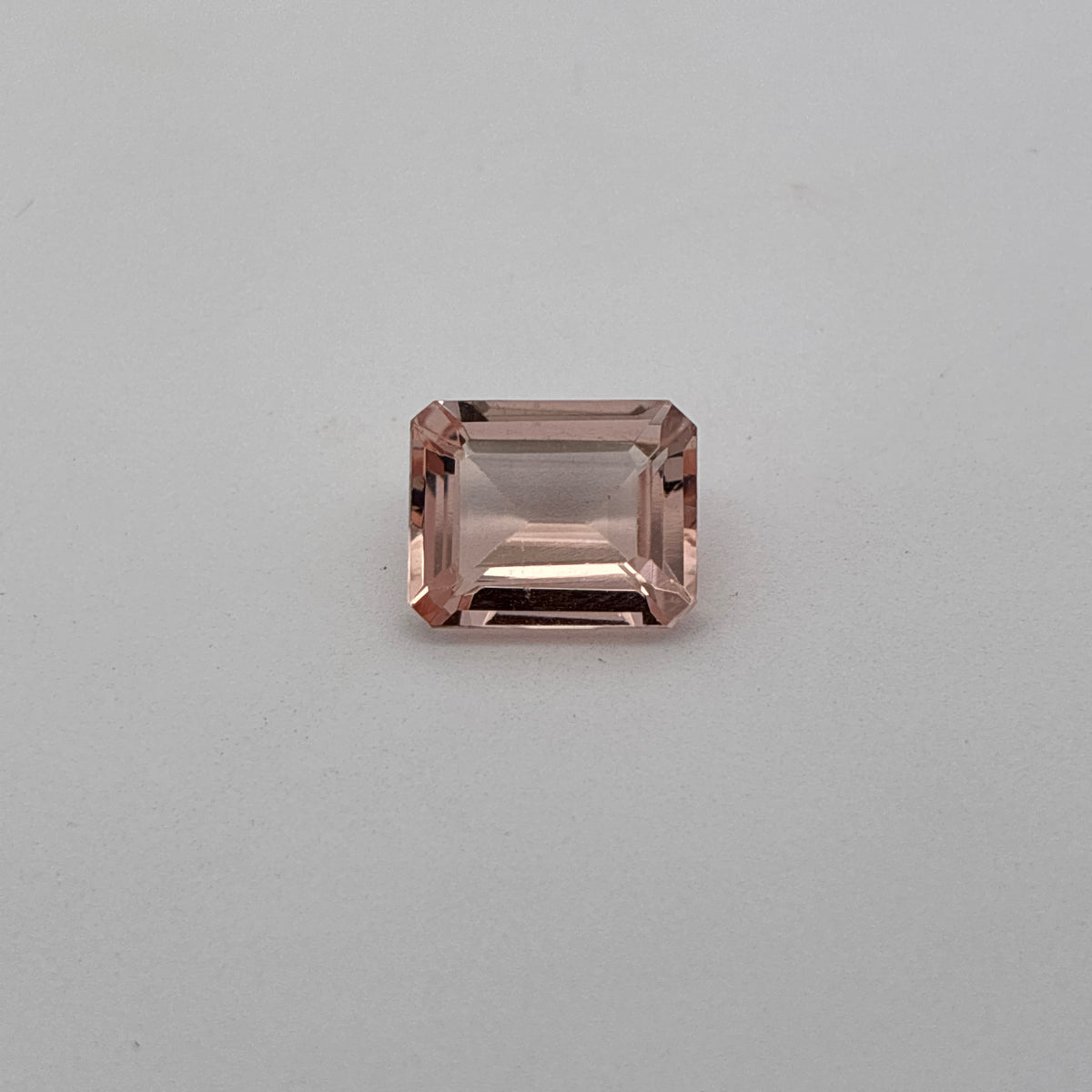 10x8mm Emerald Cut Morganite, 2.89 carat Loose Peach Gemstone