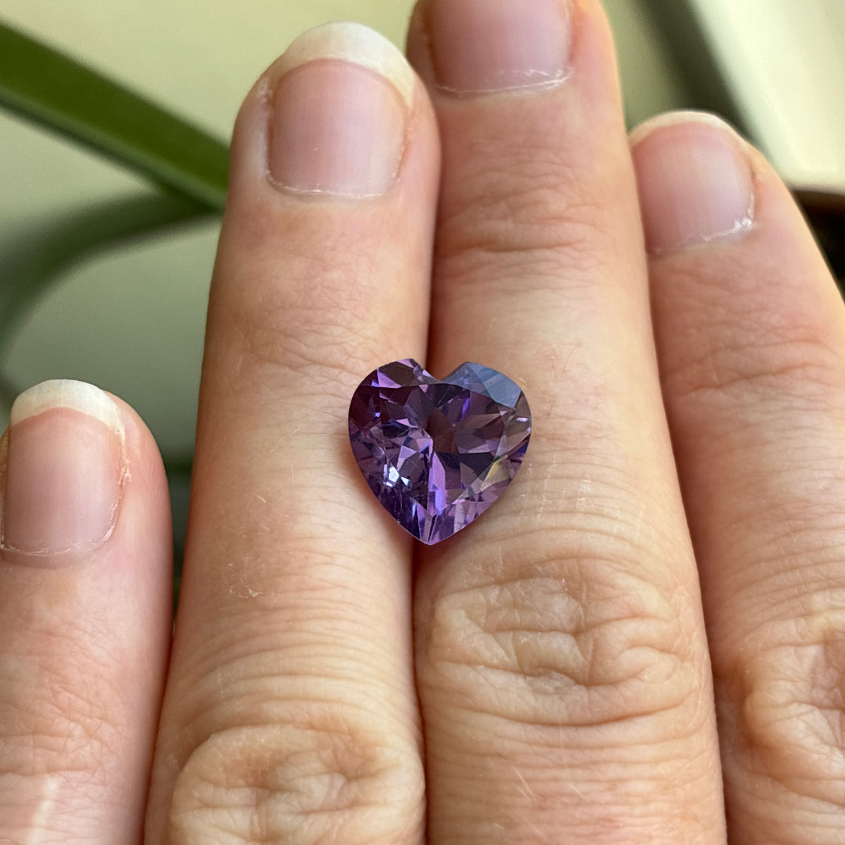 11mm Heart-Cut Amethyst, 4.24 carat Loose Purple Gemstone