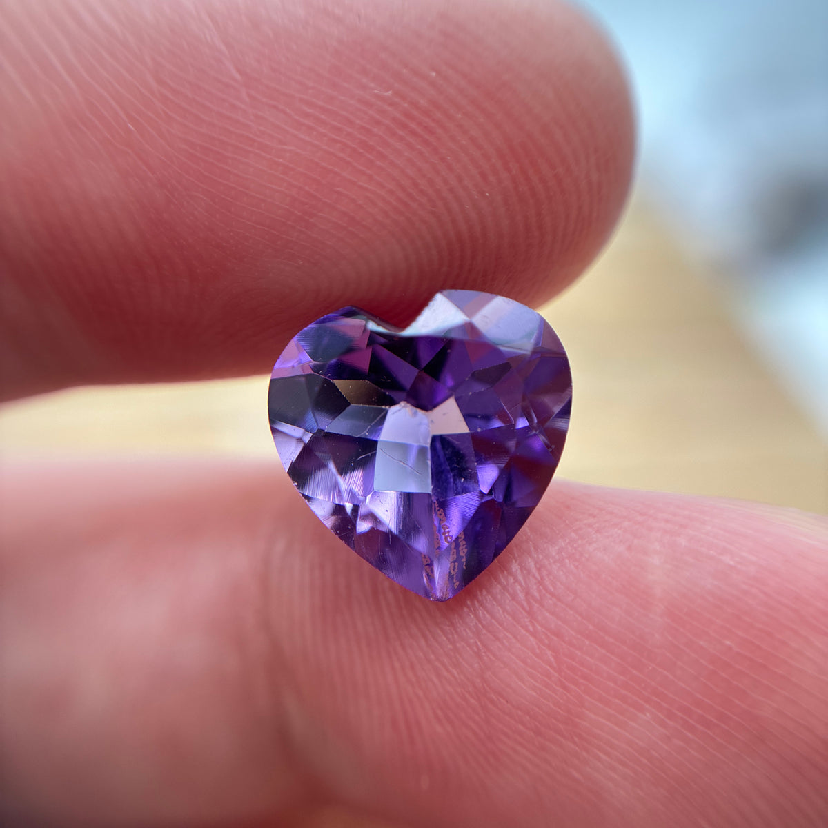 11mm Heart-Cut Amethyst, 4.24 carat Loose Purple Gemstone