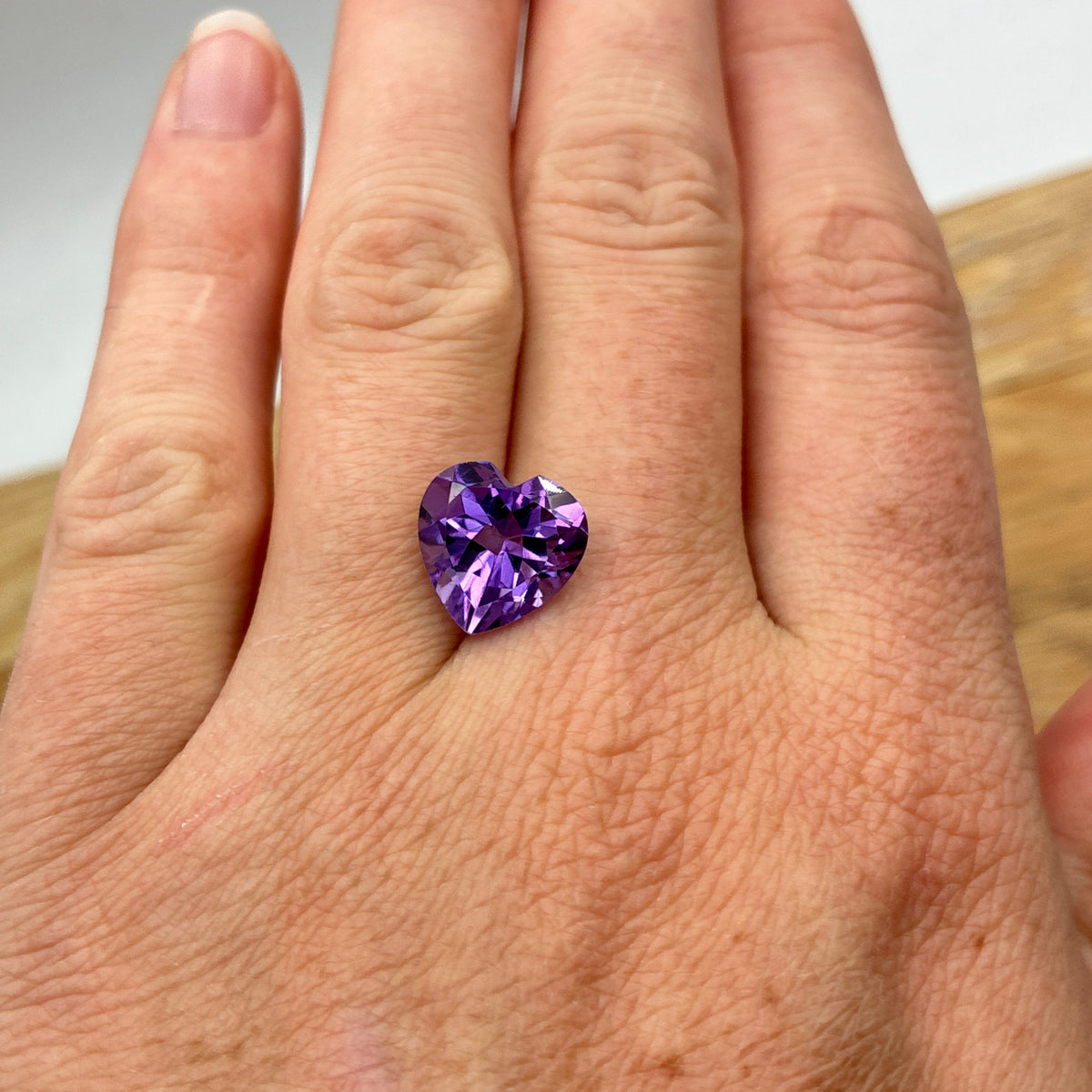 11mm Heart-Cut Amethyst, 4.24 carat Loose Purple Gemstone