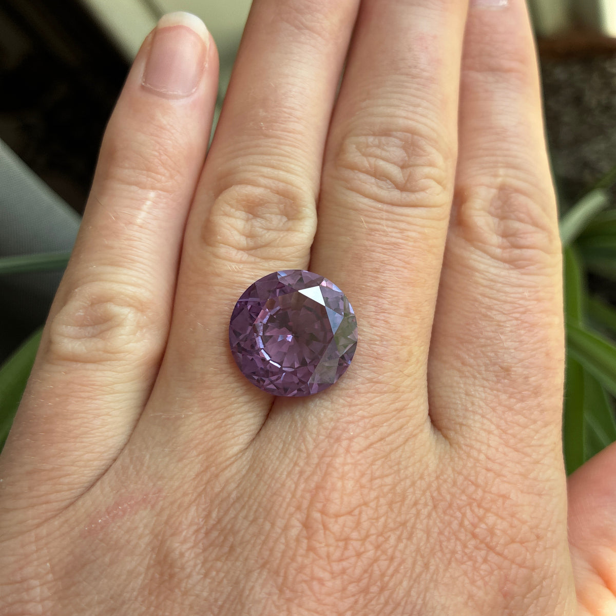 15mm Purple Color Change Lab Sapphire Round Cut 13.84 Carats