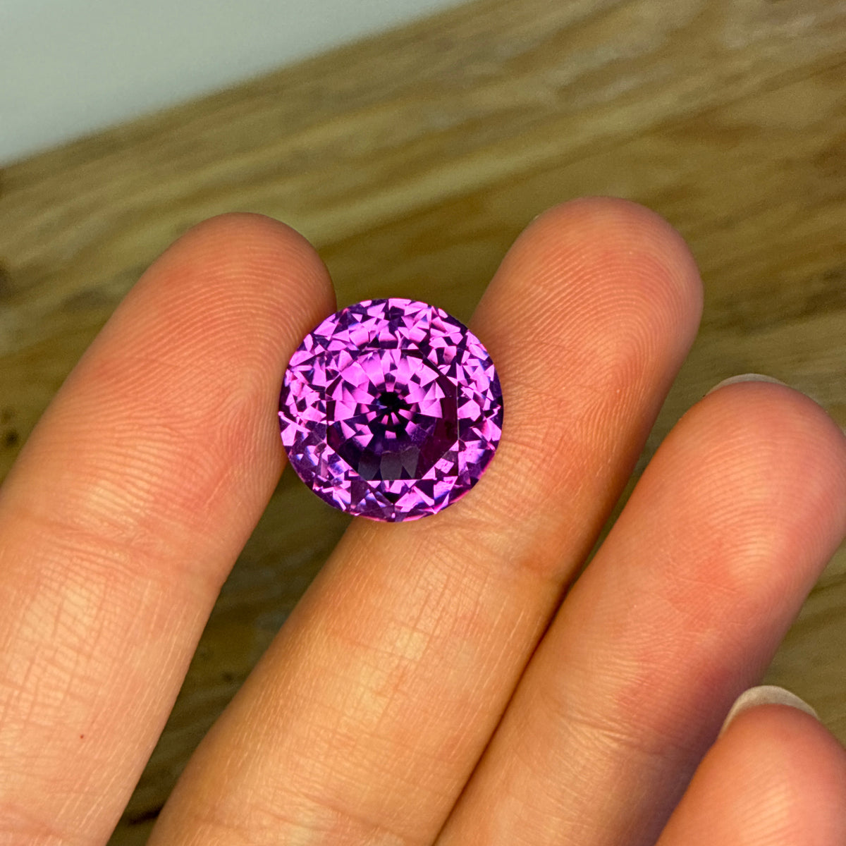 15mm Purple Color Change Lab Sapphire Round Cut 13.84 Carats