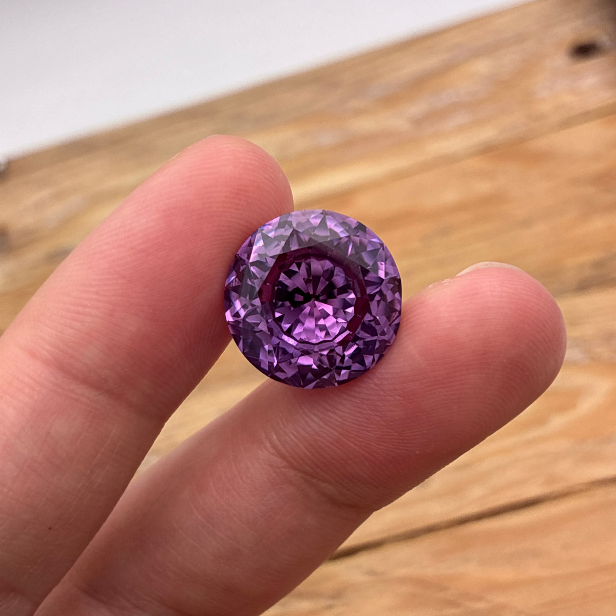 15mm Purple Color Change Lab Sapphire Round Cut 13.84 Carats