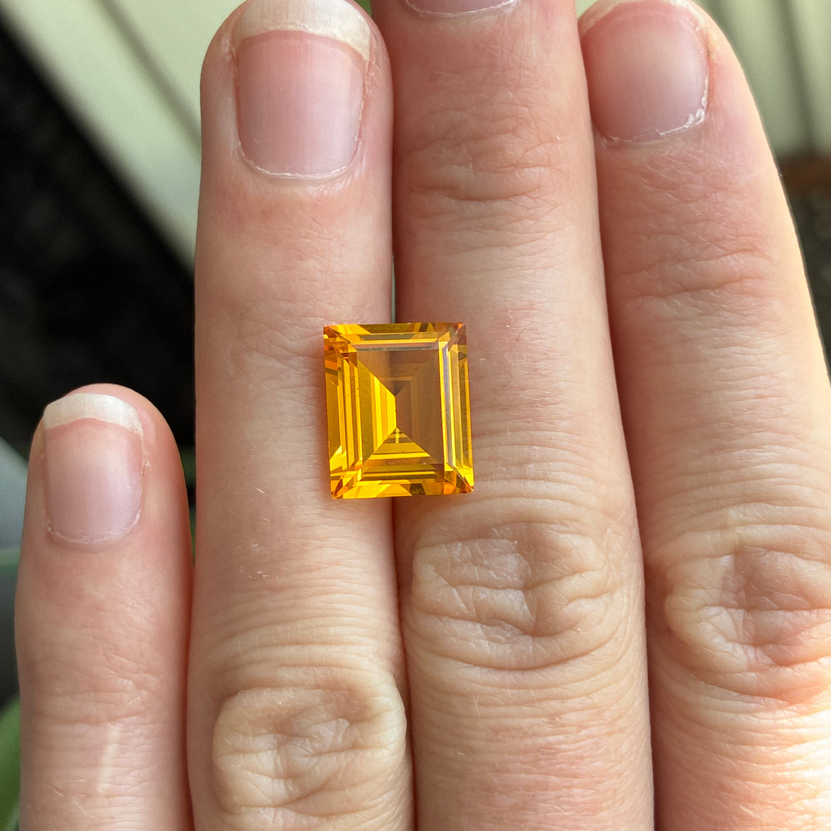 12x10mm Emerald Cut Lab Sapphire, 7 carat Golden Yellow Synthetic Gemstone*