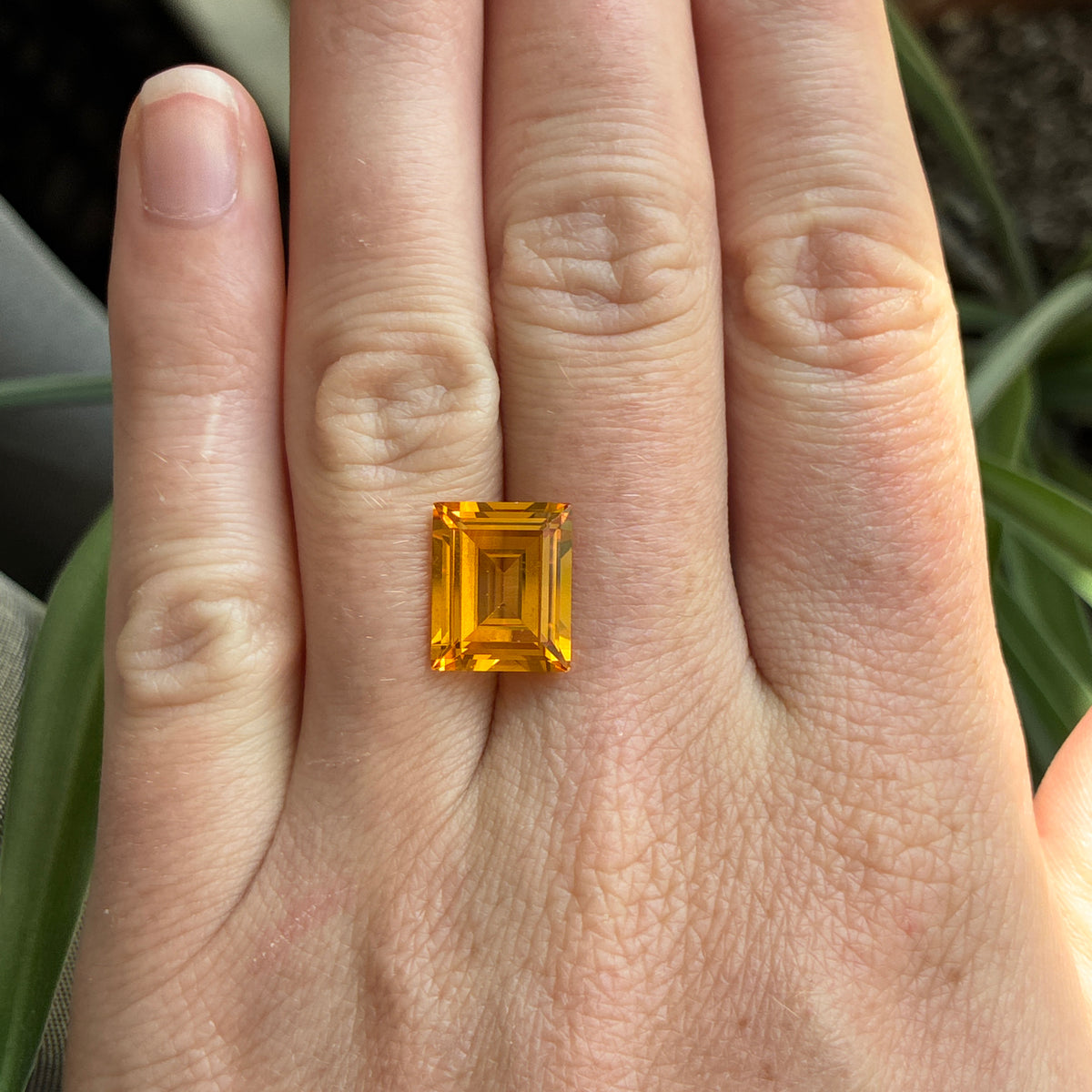 12x10mm Emerald Cut Lab Sapphire, 7 carat Golden Yellow Synthetic Gemstone*