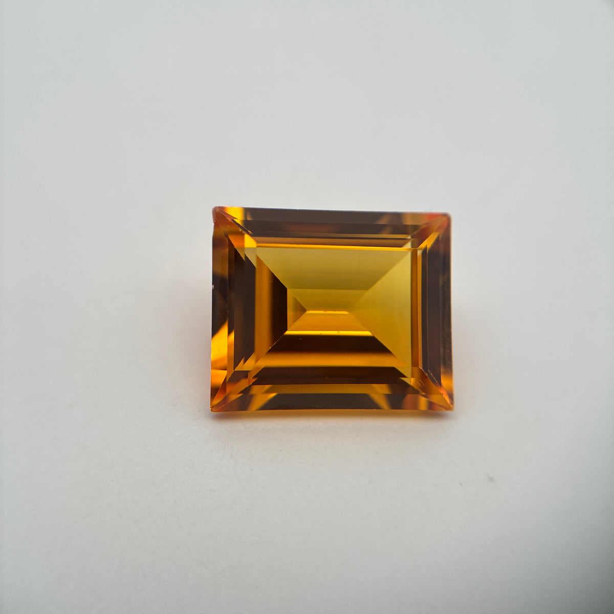 12x10mm Emerald Cut Lab Sapphire, 7 carat Golden Yellow Synthetic Gemstone*