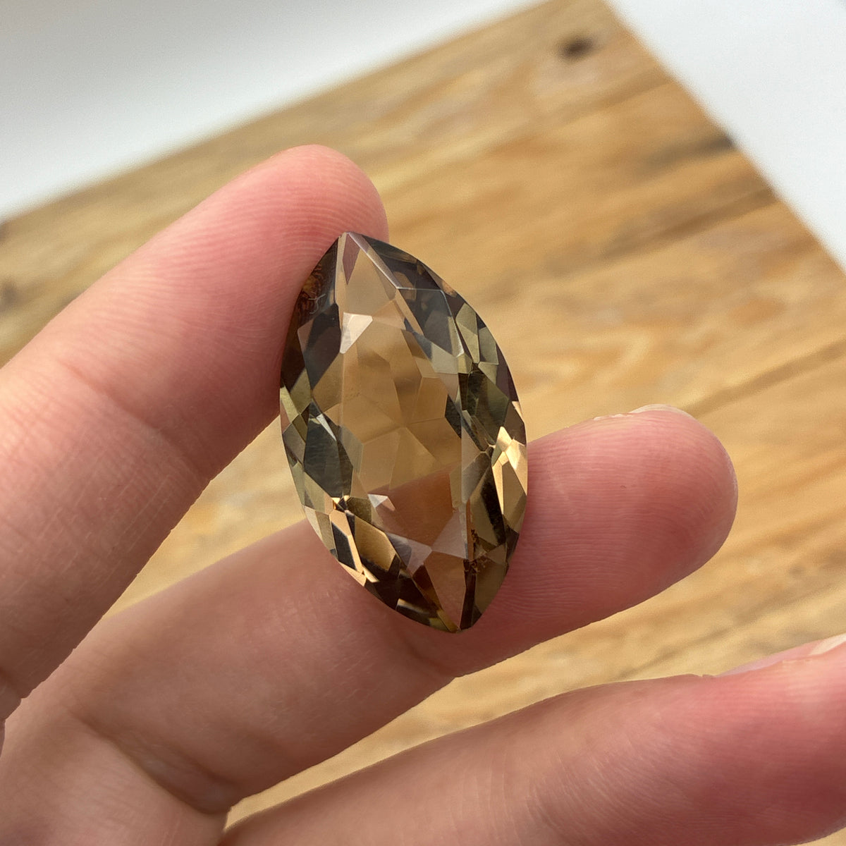 22 carat Smoky Quartz, 28x16mm Marquise Cut Brown Loose Gemstone
