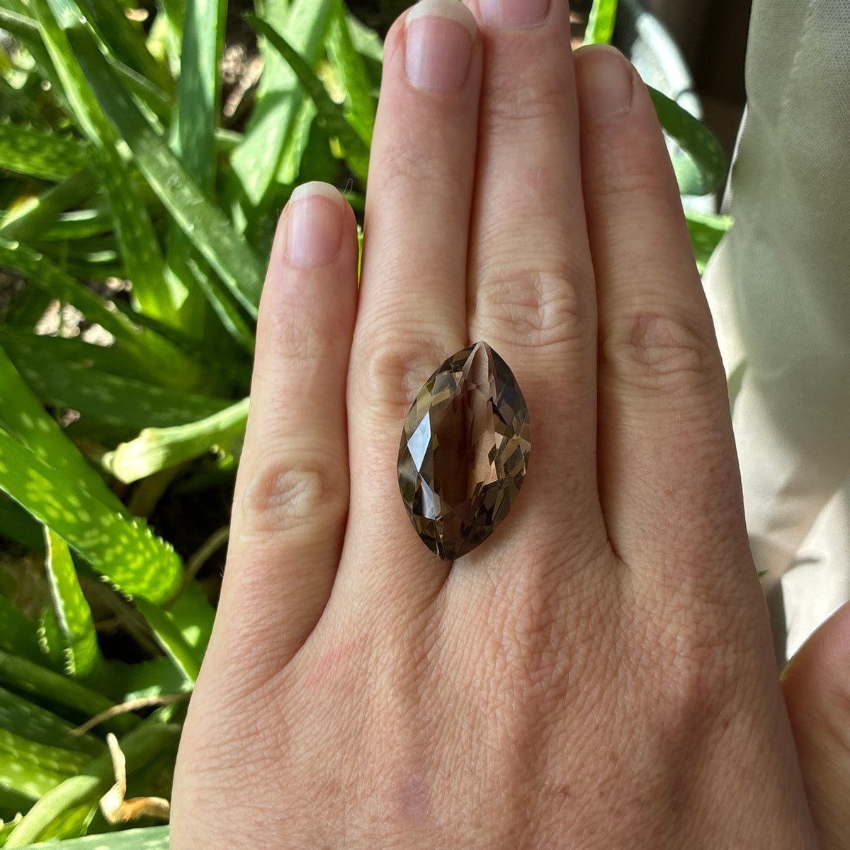 22 carat Smoky Quartz, 28x16mm Marquise Cut Brown Loose Gemstone