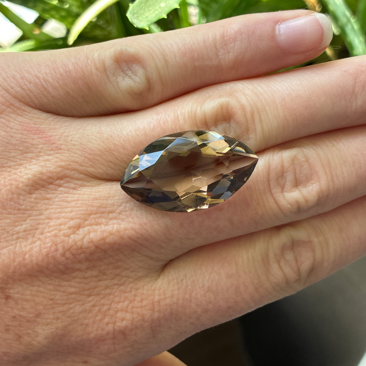 22 carat Smoky Quartz, 28x16mm Marquise Cut Brown Loose Gemstone