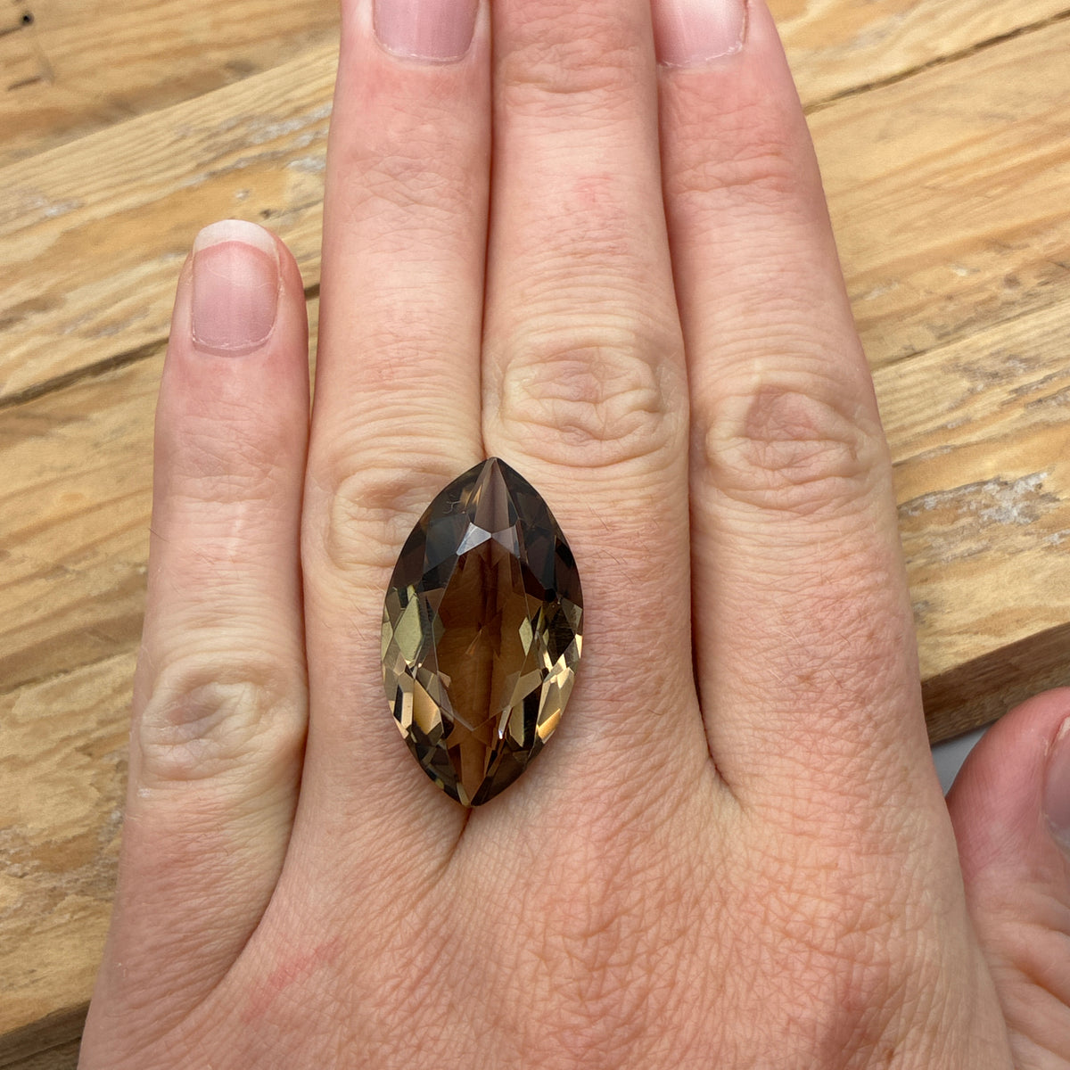 22 carat Smoky Quartz, 28x16mm Marquise Cut Brown Loose Gemstone