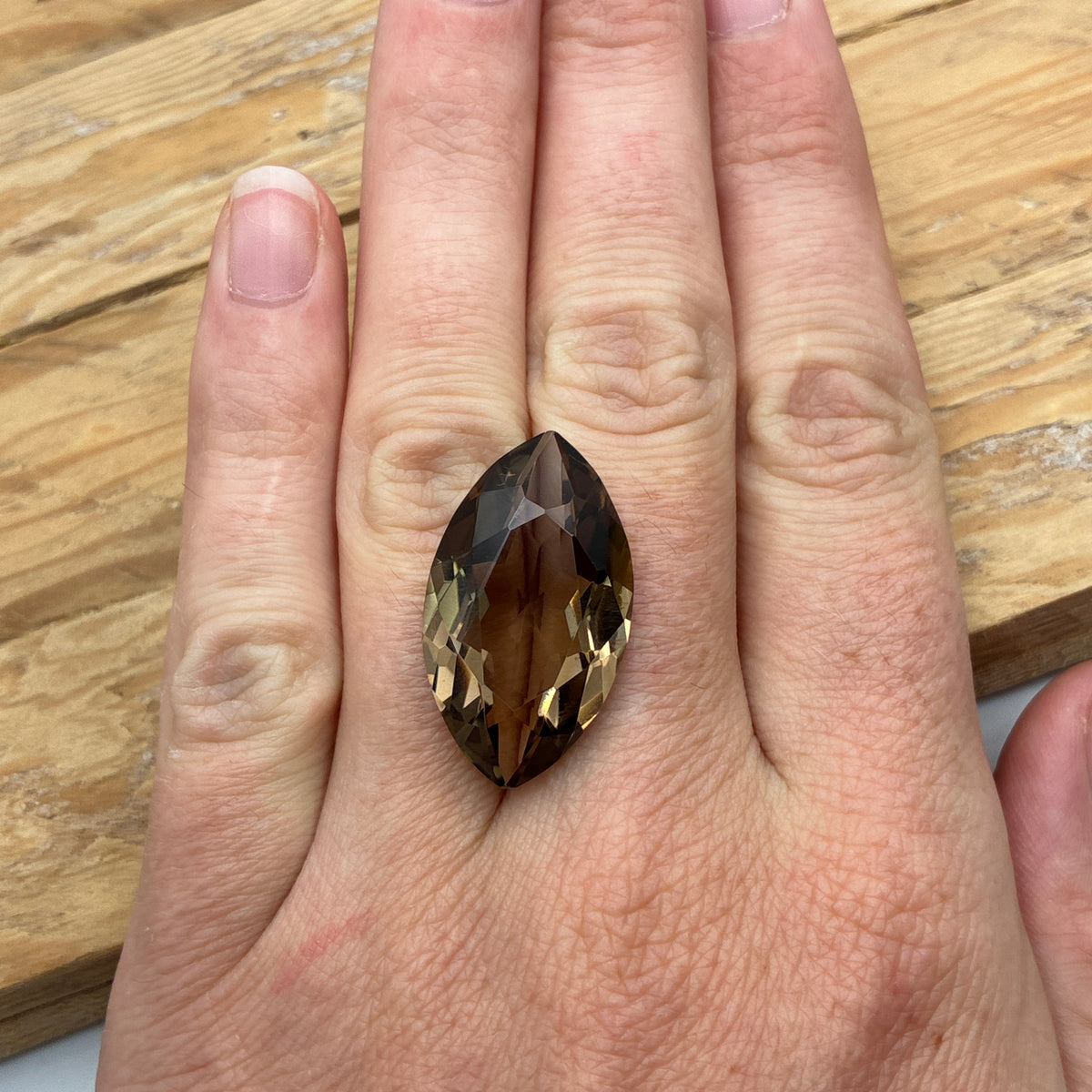 22 carat Smoky Quartz, 28x16mm Marquise Cut Brown Loose Gemstone