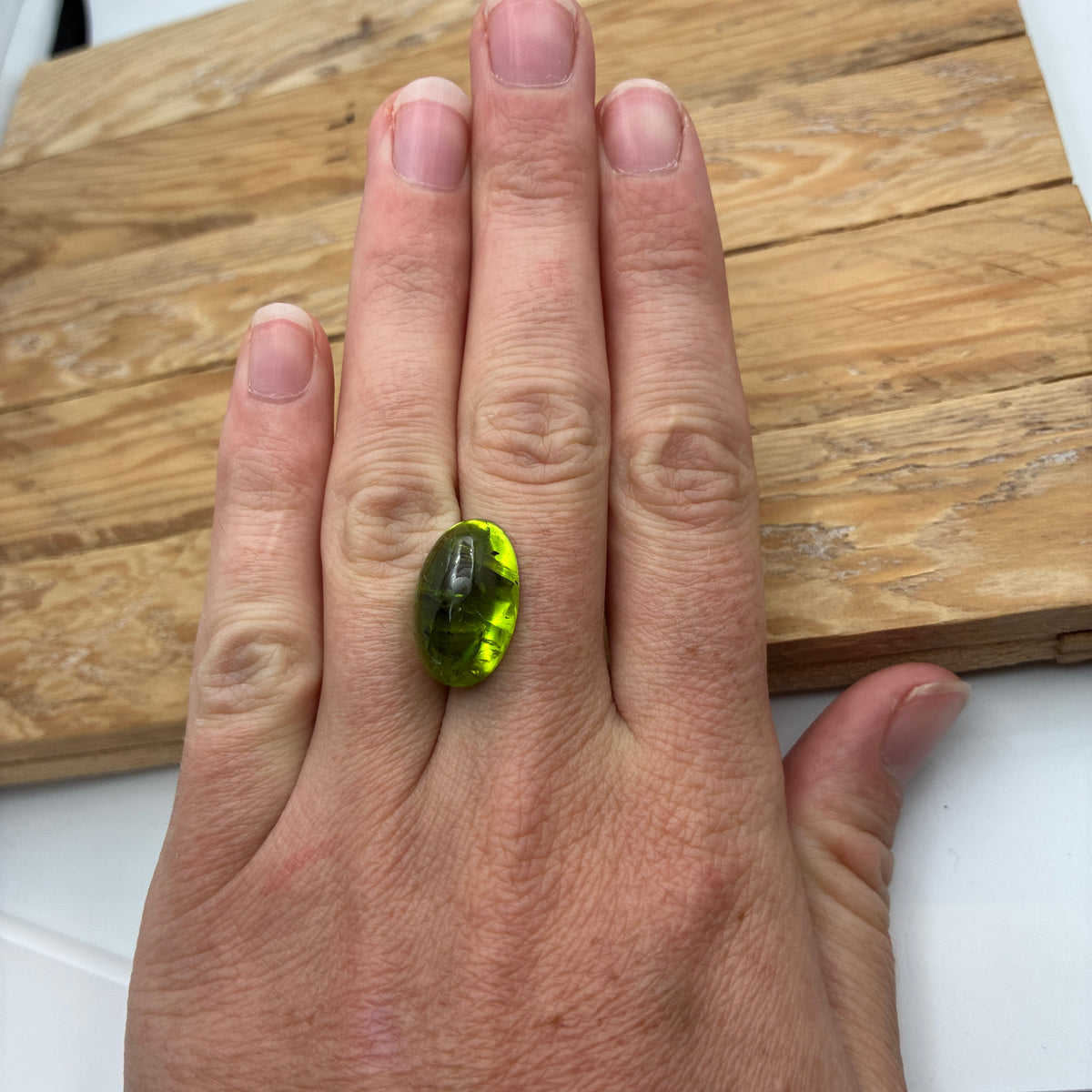 16.73 carat Peridot, 18.5x11.2mm Oval Cabochon