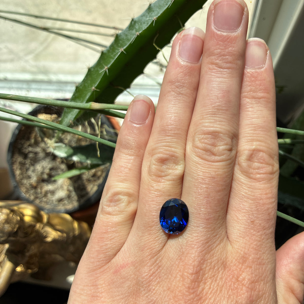 12x10mm Blue Lab Created Sapphire, 6.43 carat