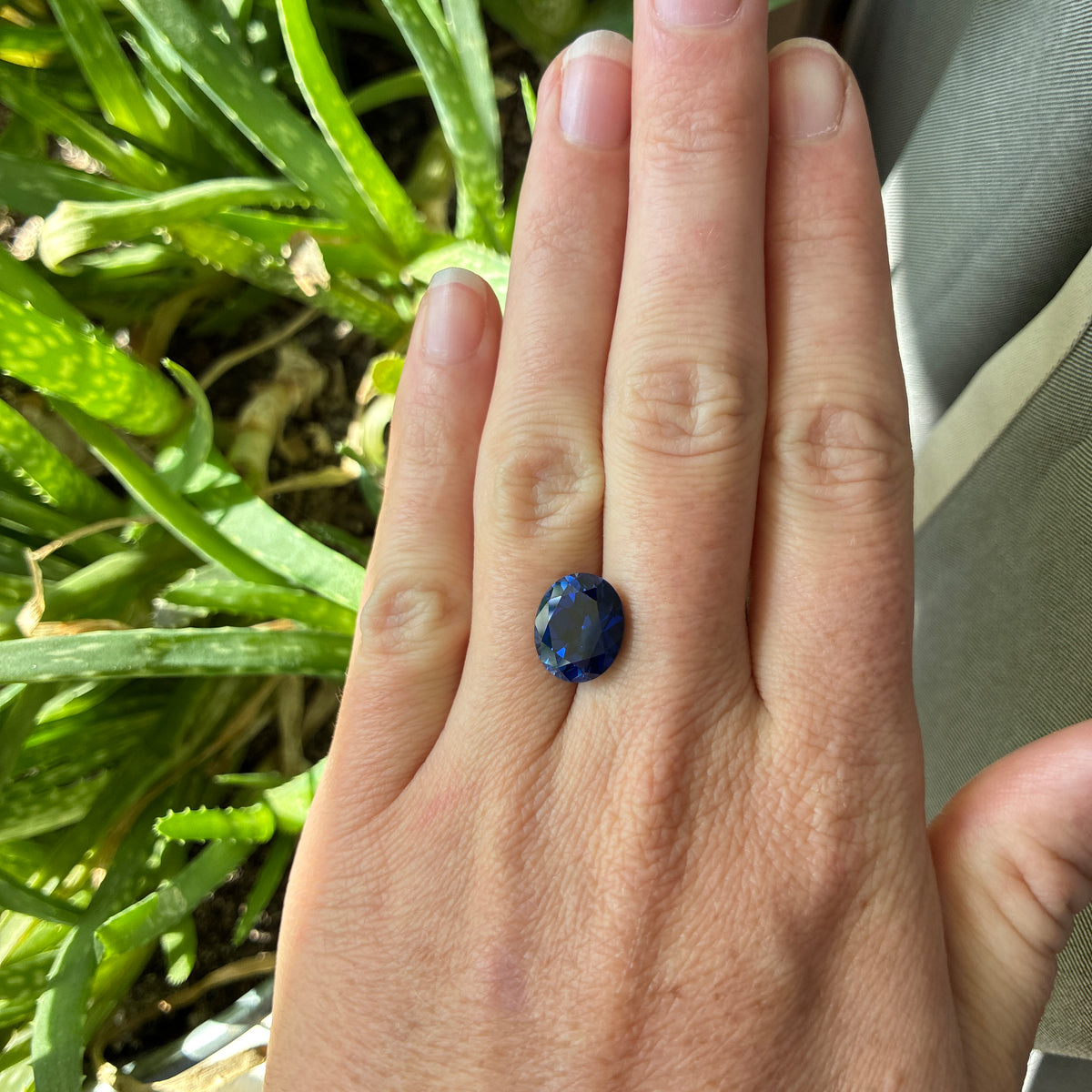 12x10mm Blue Lab Created Sapphire, 6.43 carat