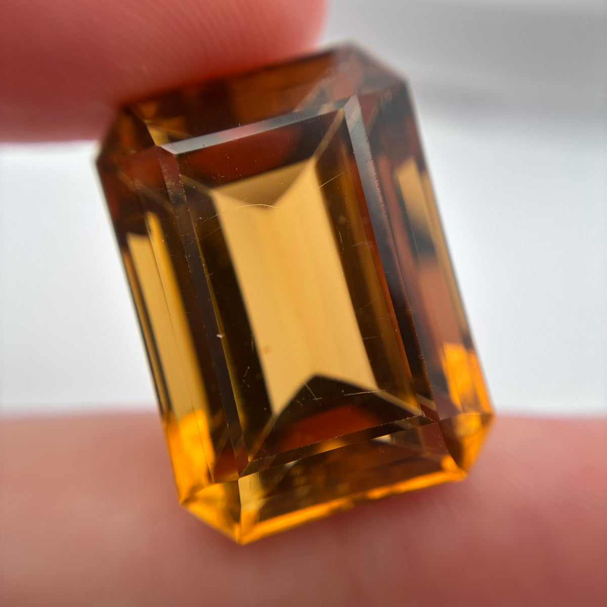 40 carat Citrine, 23.7x17mm Emerald cut Discount Gemstone, Recycled Imperfect Stone