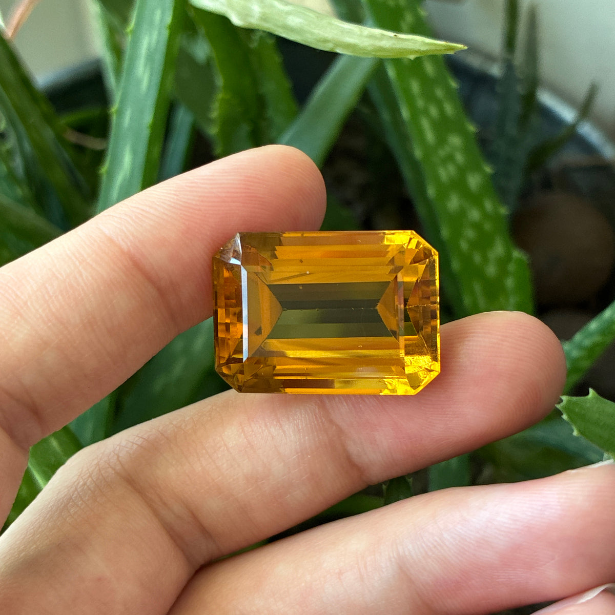 40 carat Citrine, 23.7x17mm Emerald cut Discount Gemstone, Recycled Imperfect Stone