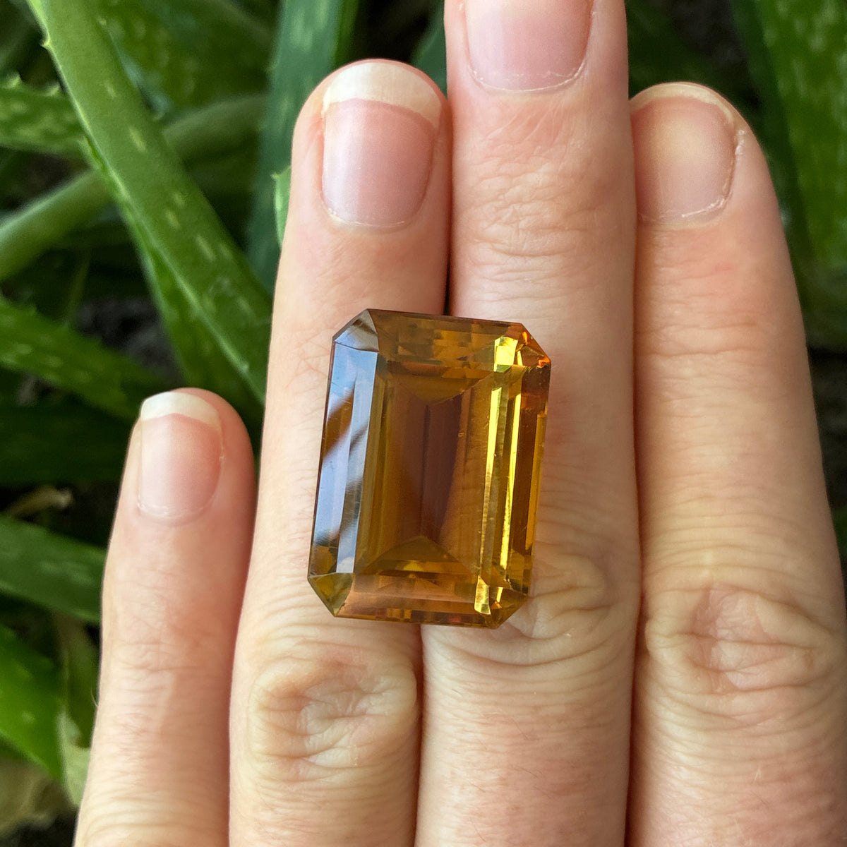 40 carat Citrine, 23.7x17mm Emerald cut Discount Gemstone, Recycled Imperfect Stone