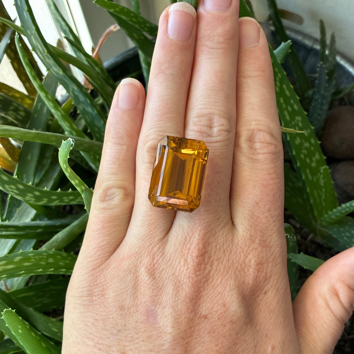 40 carat Citrine, 23.7x17mm Emerald cut Discount Gemstone, Recycled Imperfect Stone
