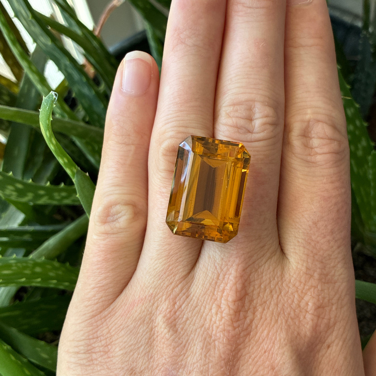 40 carat Citrine, 23.7x17mm Emerald cut Discount Gemstone, Recycled Imperfect Stone
