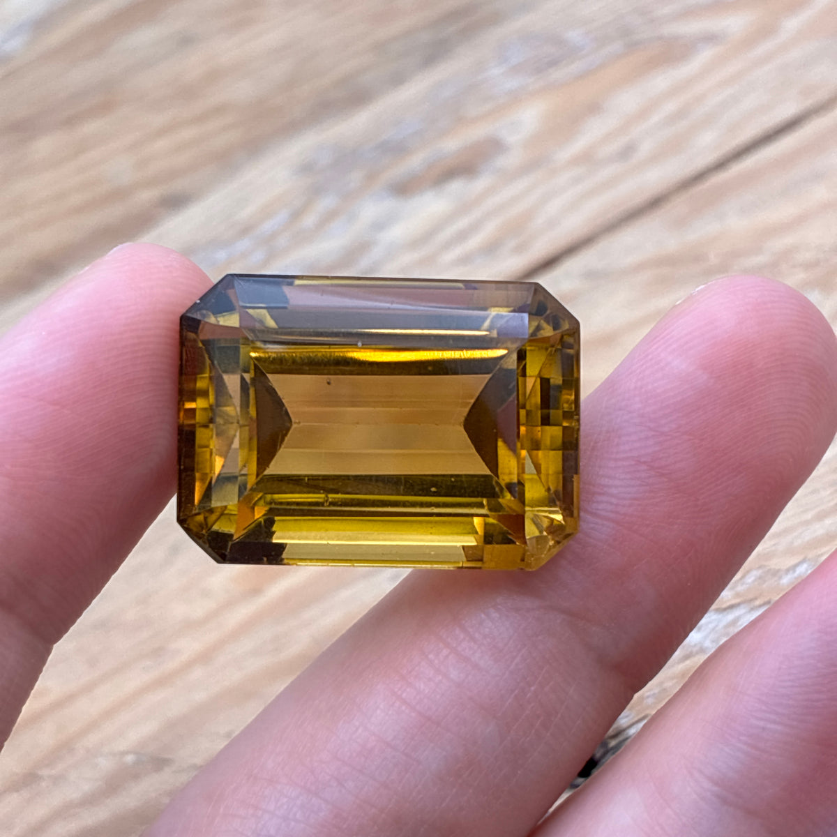40 carat Citrine, 23.7x17mm Emerald cut Discount Gemstone, Recycled Imperfect Stone