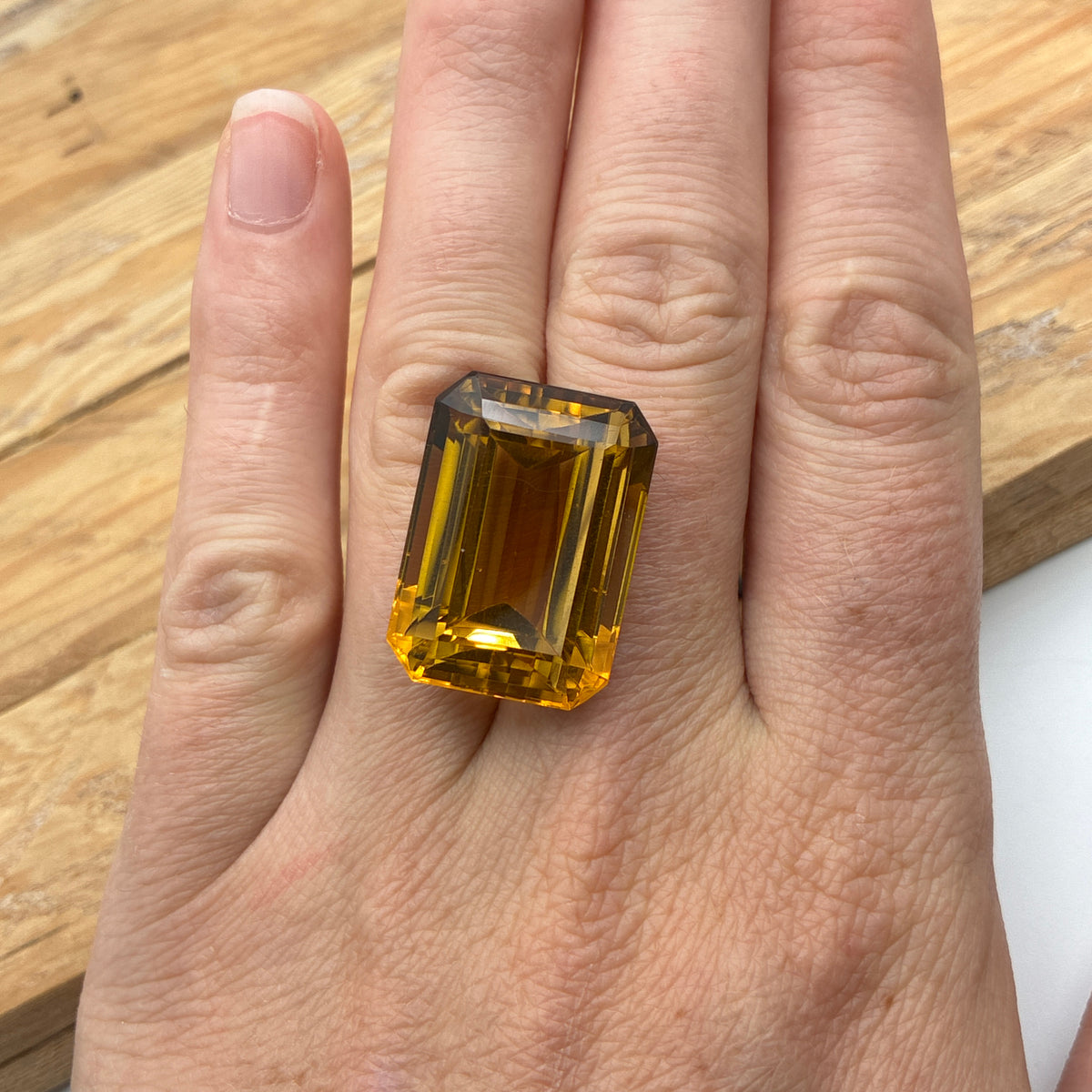 40 carat Citrine, 23.7x17mm Emerald cut Discount Gemstone, Recycled Imperfect Stone