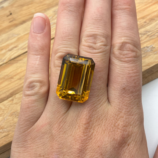 40 carat Citrine, 23.7x17mm Emerald cut Discount Gemstone, Recycled Imperfect Stone