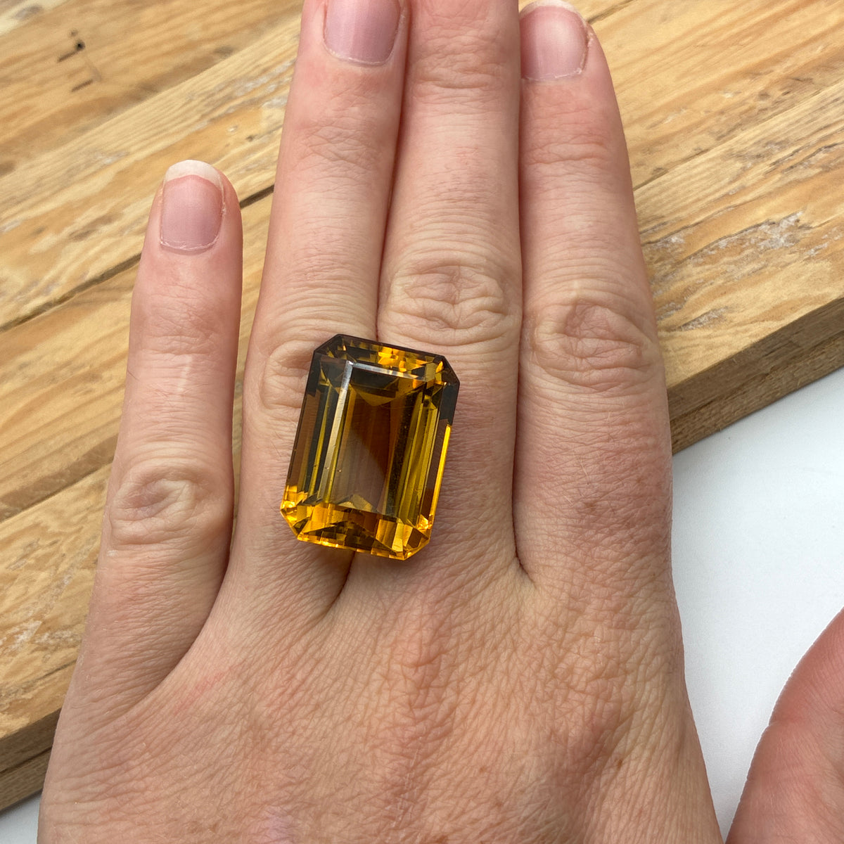40 carat Citrine, 23.7x17mm Emerald cut Discount Gemstone, Recycled Imperfect Stone