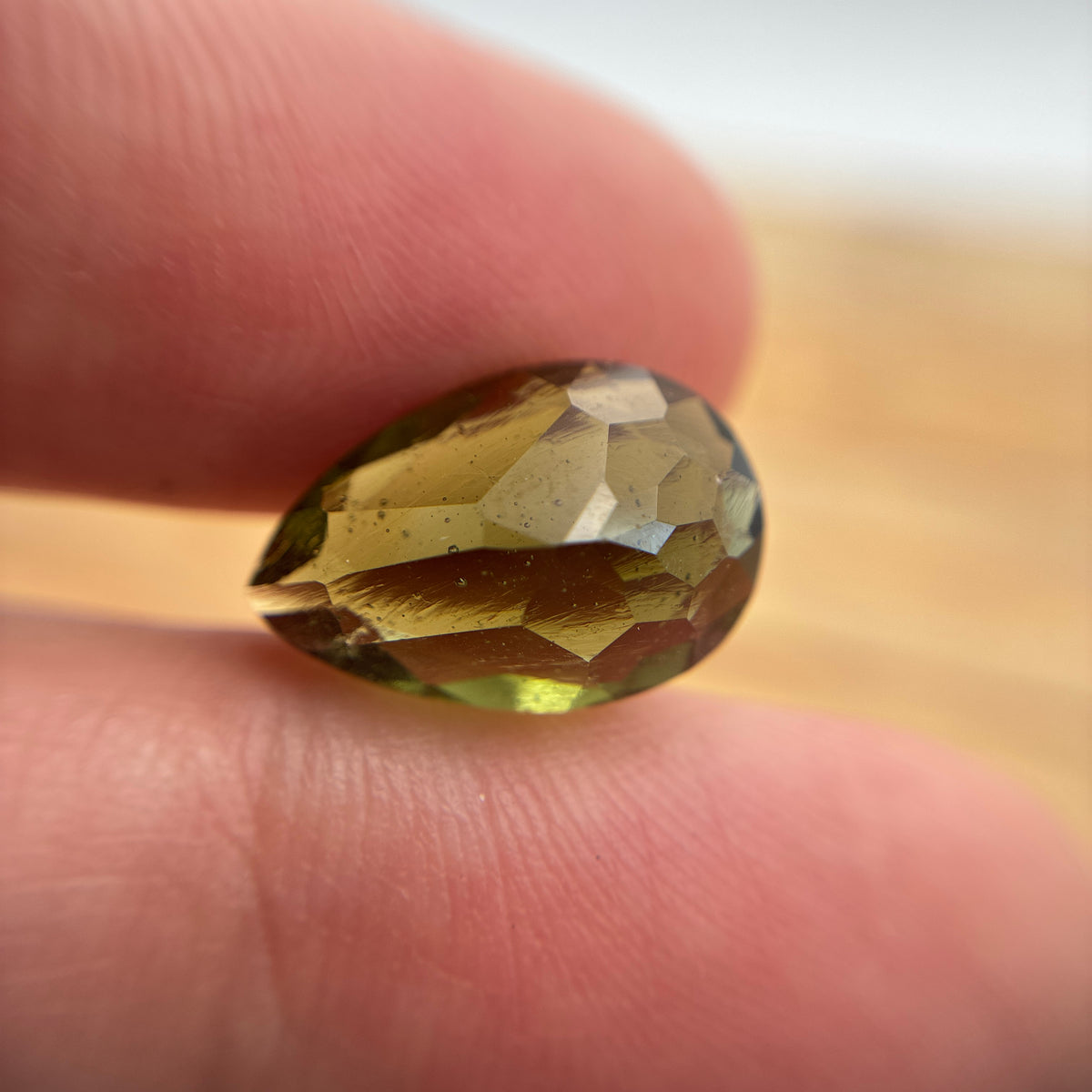 15x10mm Moldavite 4.73 Carat Pear Cut