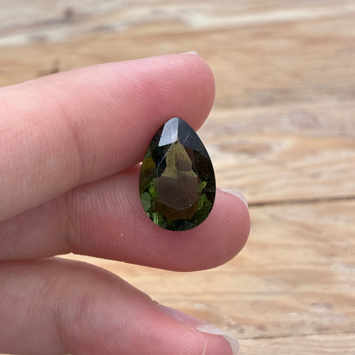 15x10mm Moldavite 4.73 Carat Pear Cut