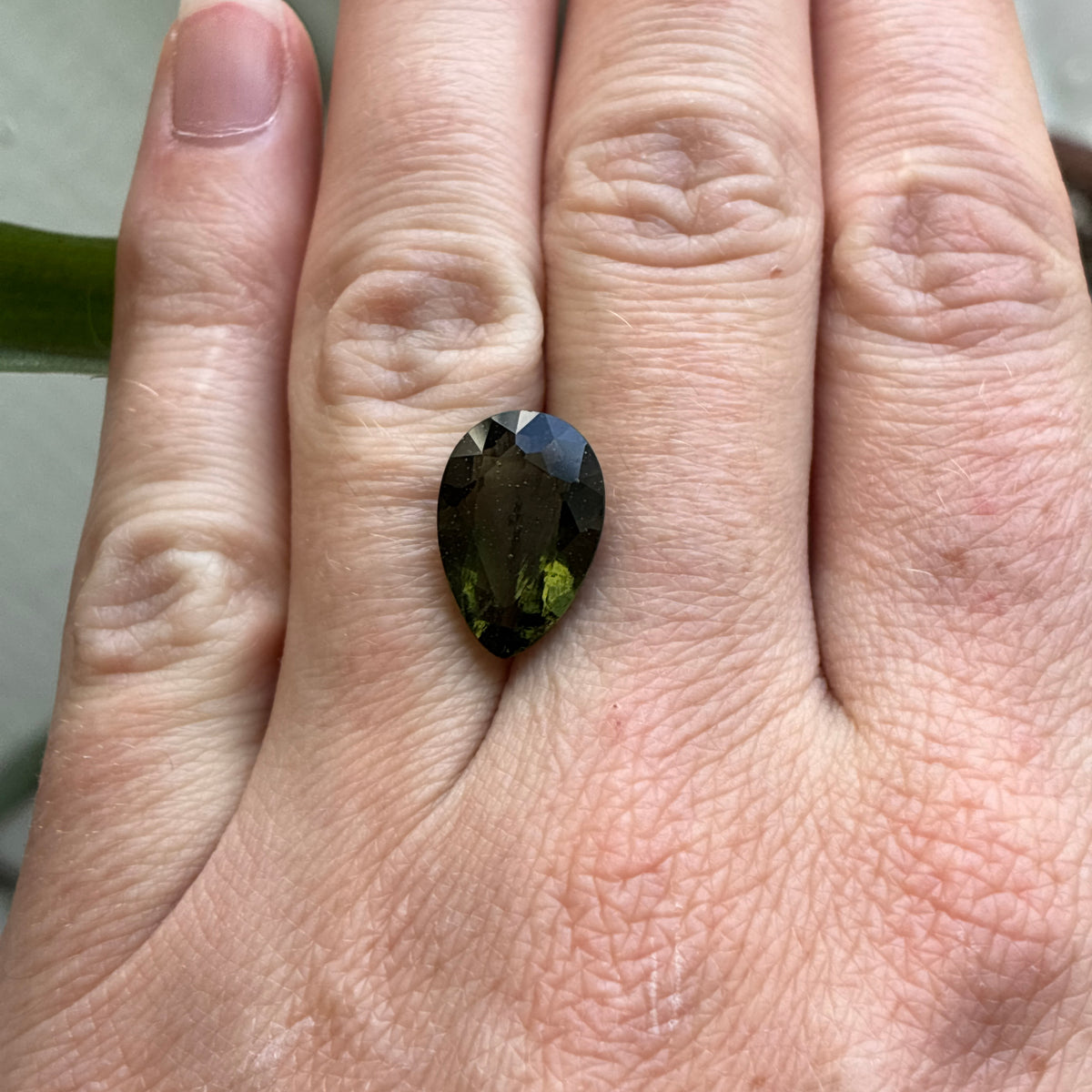 15x10mm Moldavite 4.73 Carat Pear Cut