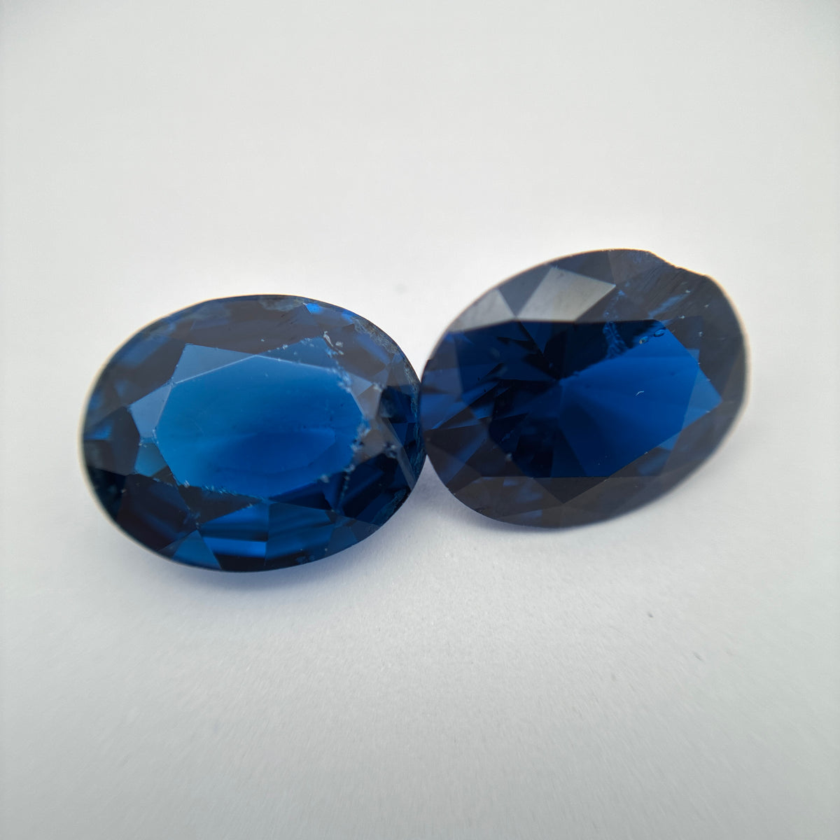 52 carat Lot of Lab Created Blue Spinel 11 stones, Discounted Worn, Faceted, Recycled, Chipped, Damaged Gemstones, Preformed Facet Rough