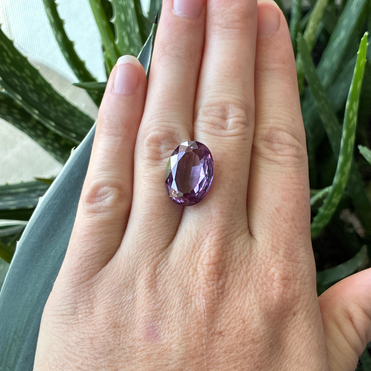 18x13mm Oval Purple Lab Sapphire, 16.77 carat Color Change Synthetic Gem