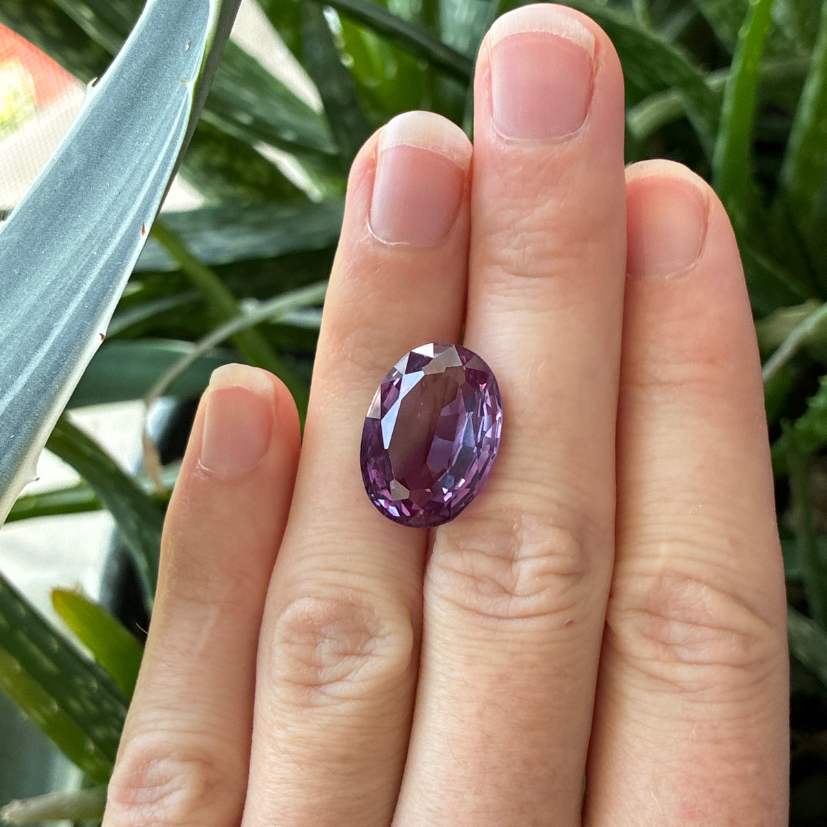 18x13mm Oval Purple Lab Sapphire, 16.77 carat Color Change Synthetic Gem