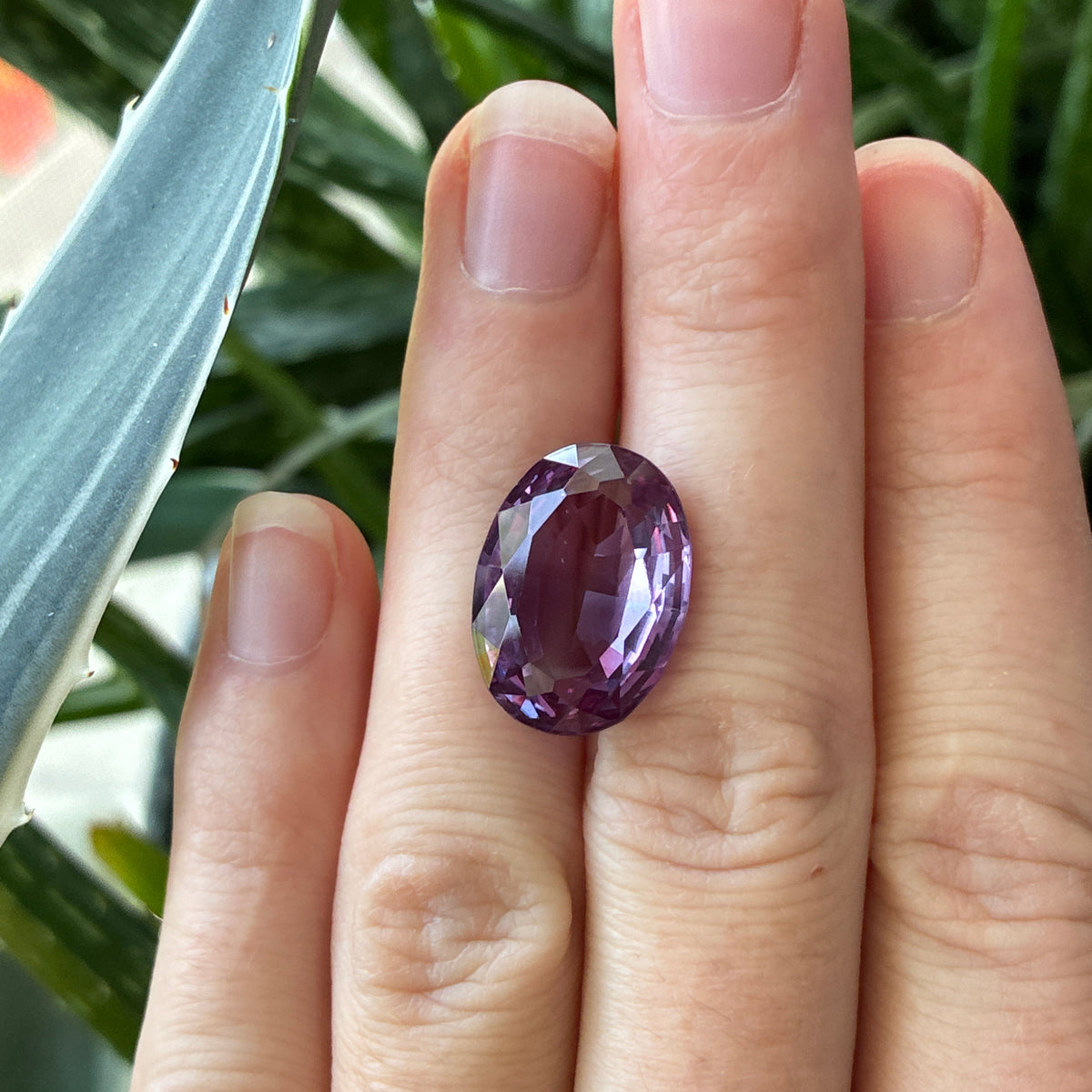 18x13mm Oval Purple Lab Sapphire, 16.77 carat Color Change Synthetic Gem