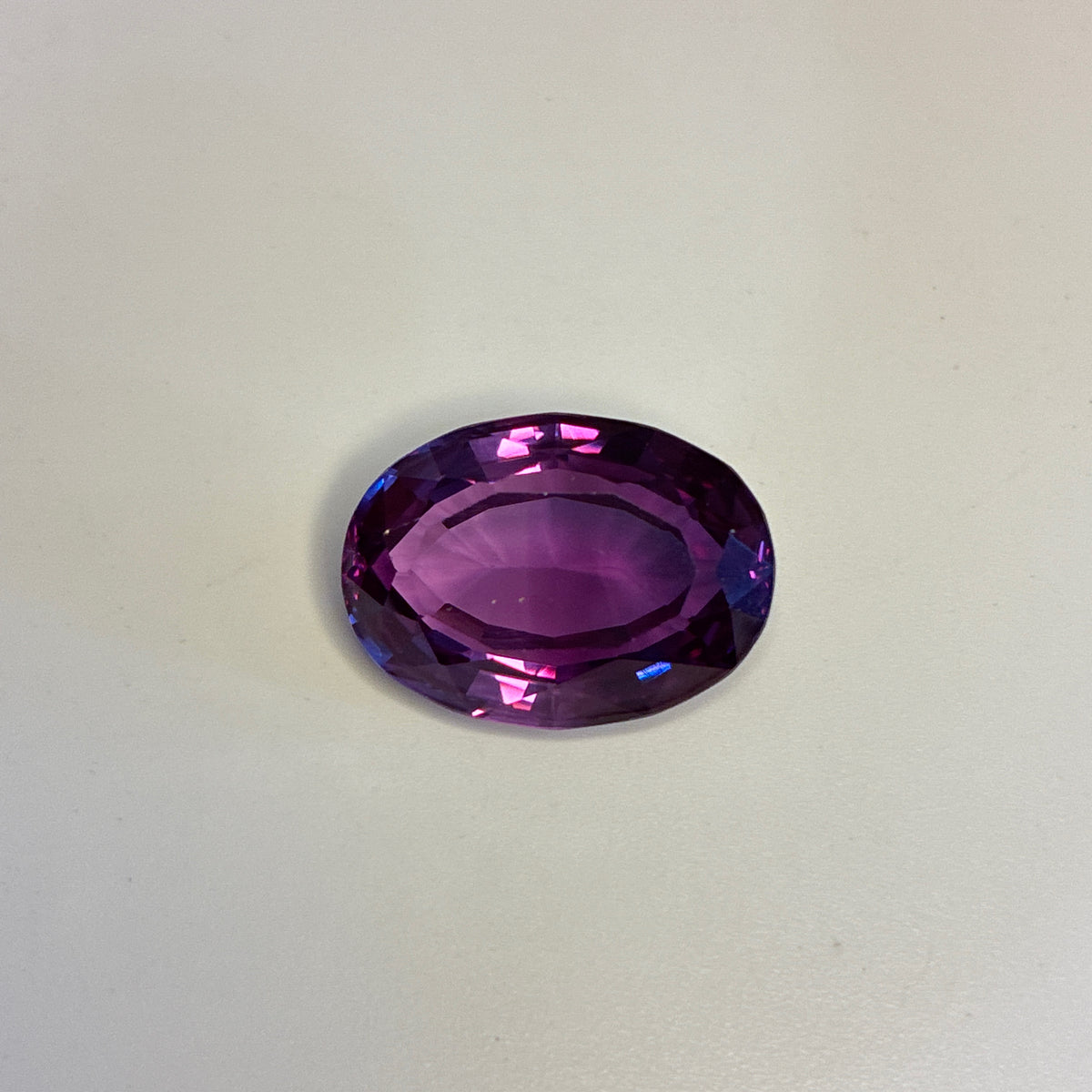 18x13mm Oval Purple Lab Sapphire, 16.77 carat Color Change Synthetic Gem