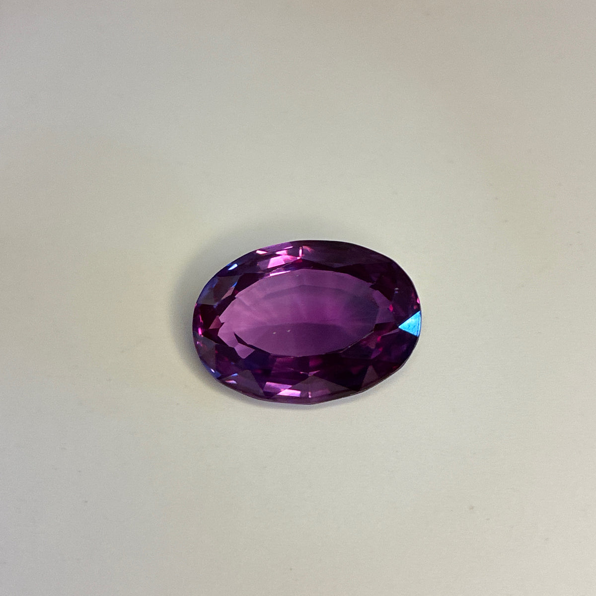 18x13mm Oval Purple Lab Sapphire, 16.77 carat Color Change Synthetic Gem