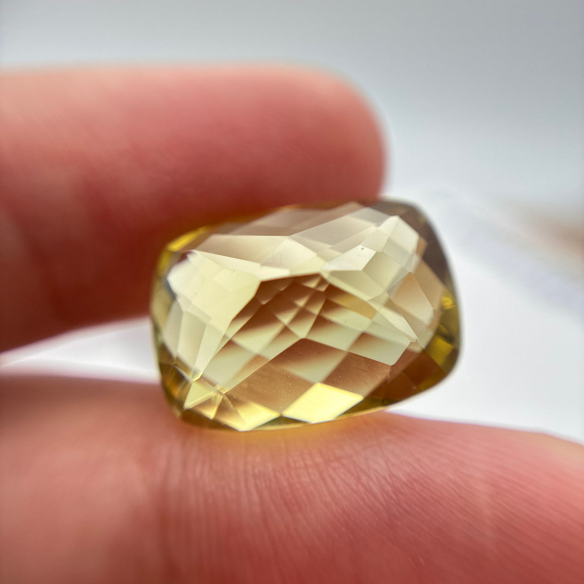 18x13mm Yellow Citrine Cushion Cut, 13.93 Ct Faceted Loose Quartz