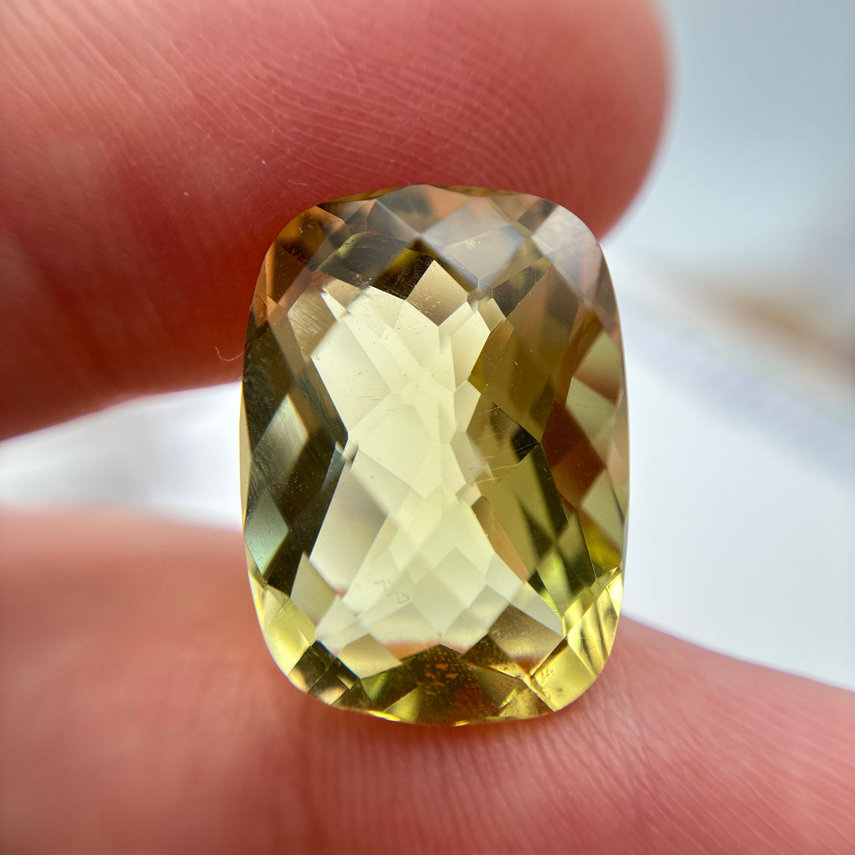 18x13mm Yellow Citrine Cushion Cut, 13.93 Ct Faceted Loose Quartz