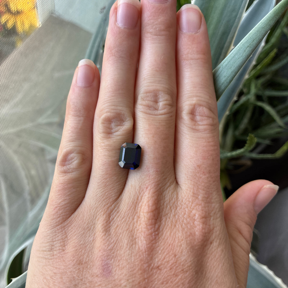 10x8mm Lab Created  Dark Blue Sapphire, 4.28 carats