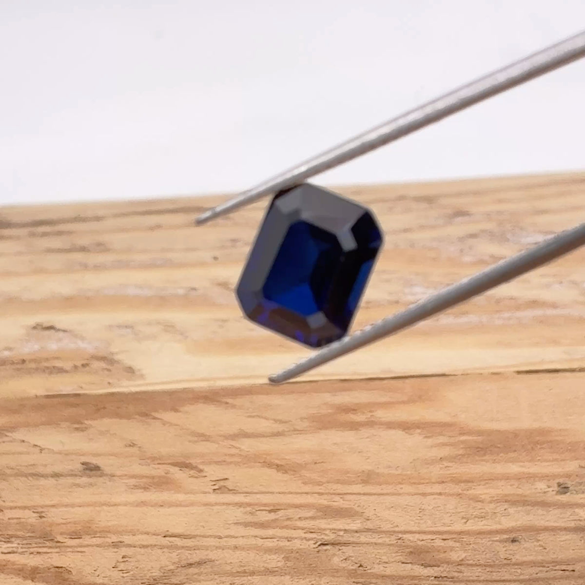 10x8mm Lab Created  Dark Blue Sapphire, 4.28 carats