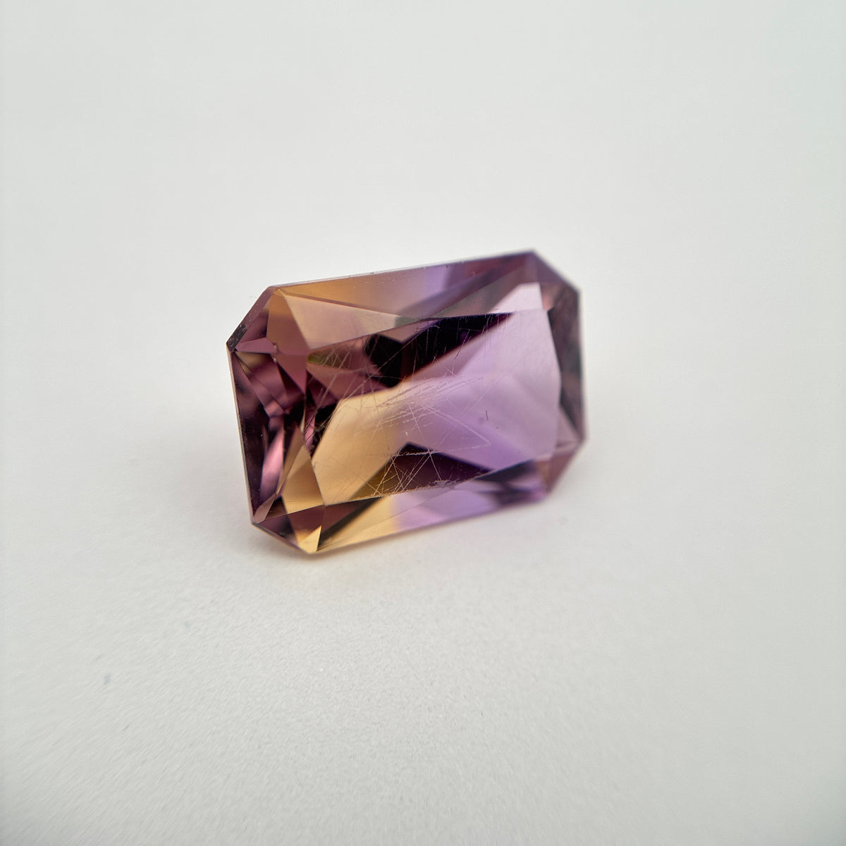 39 carat Lot of Ametrine, Worn Gems, 6 pieces, Faceted, Recycled, Chipped, Preformed Facet Rough, Light Purple and Yellow Bi-Color Quartz