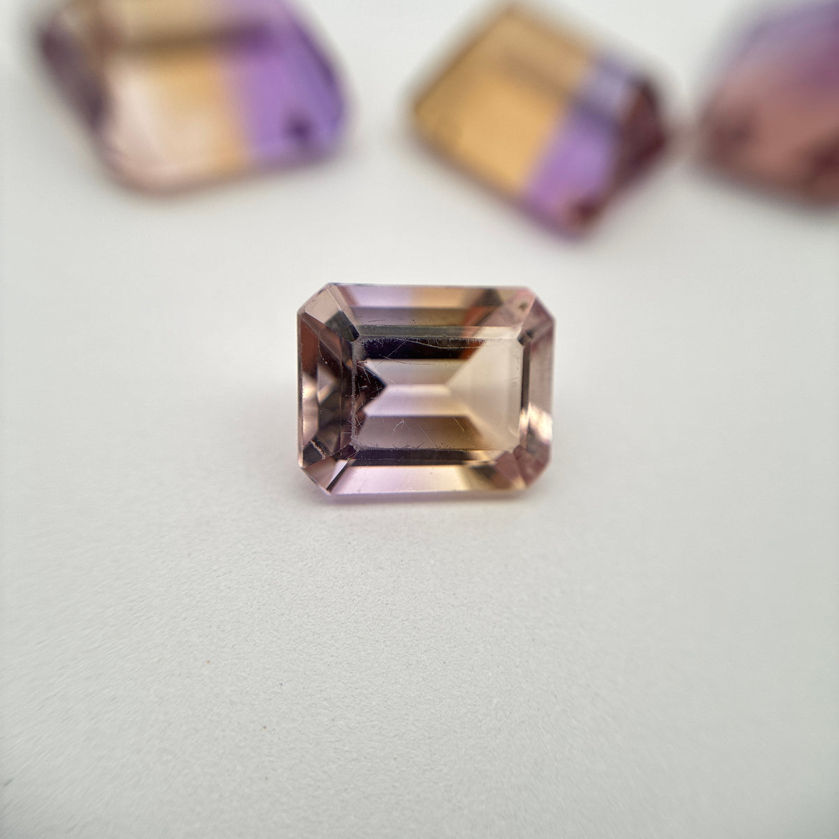 39 carat Lot of Ametrine, Worn Gems, 6 pieces, Faceted, Recycled, Chipped, Preformed Facet Rough, Light Purple and Yellow Bi-Color Quartz